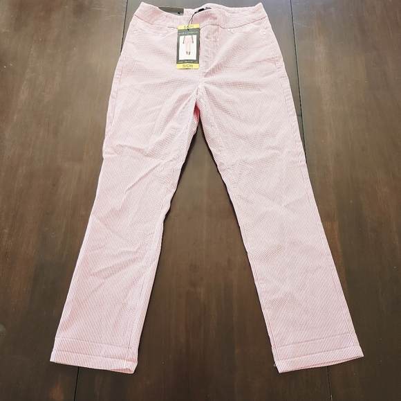 Mario Serrani Pants - Mario Serrani Pink and White Striped Pants Size Small